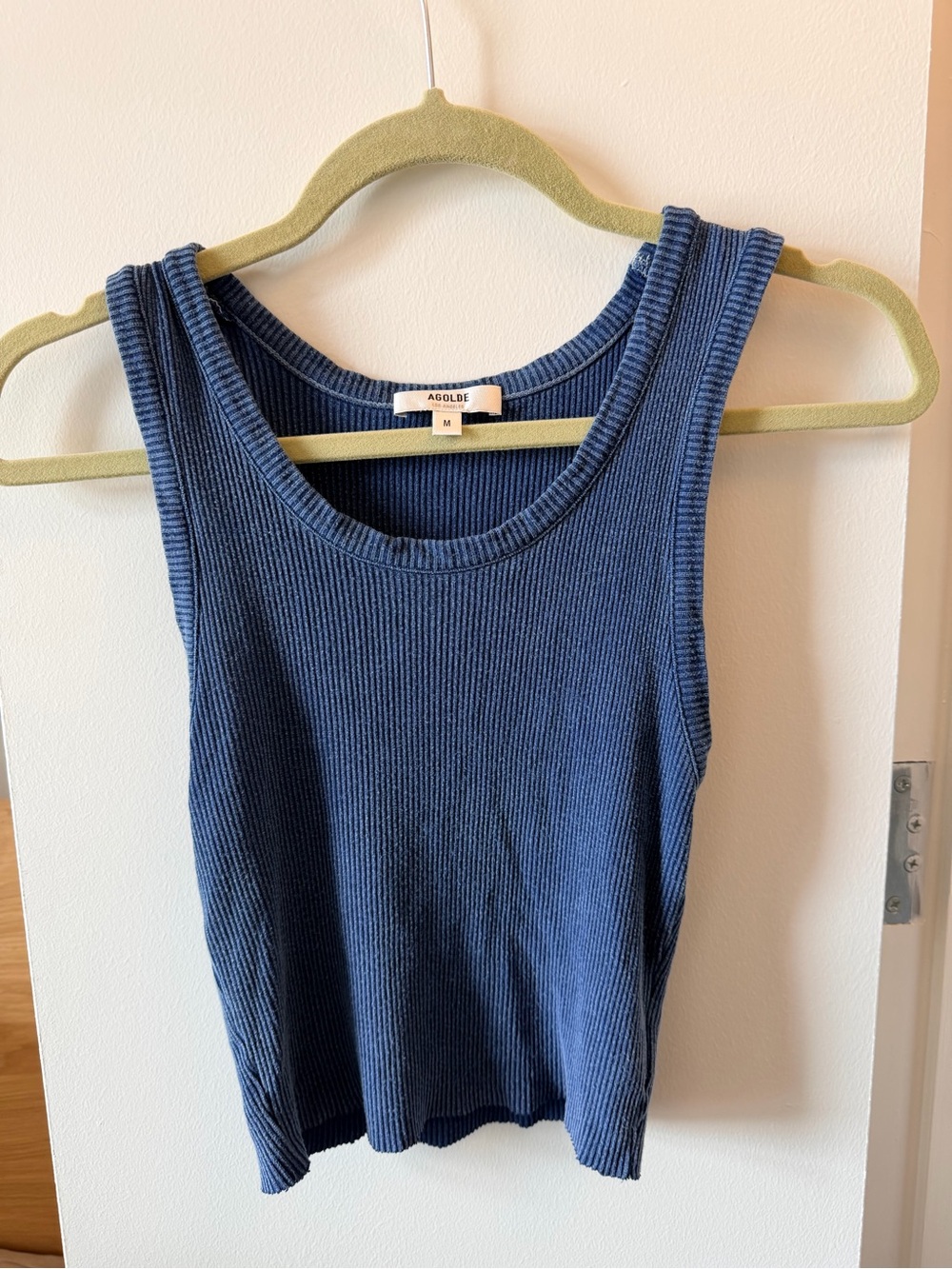 Agolde Navy Ribbed Tank Top